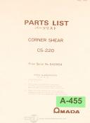 Amada-Amada CSHW-220 Corner shear Parts list. Mdl. CSHW-220-CSHW-220-02